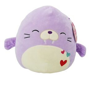 Squishmallows 12” Winnie the Purple Walrus Hearts on Front